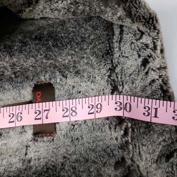 Danier Leather Jacket Faux Fur Lined Black & Grey - Picture 13 of 16